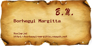 Borhegyi Margitta névjegykártya